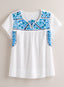 Forget-Me-Not Embroidered Blouse