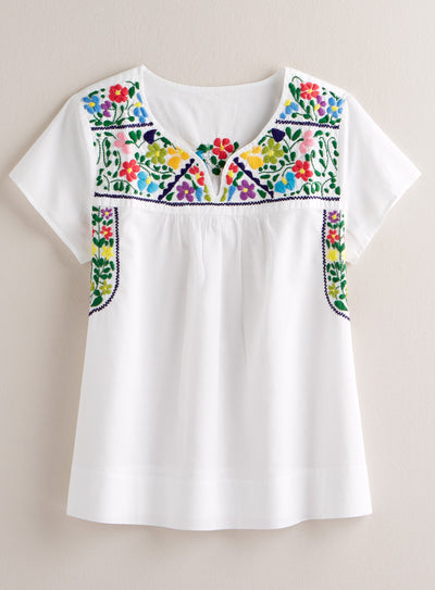 Forget-Me-Not Embroidered Blouse FINAL SALE (No Returns)