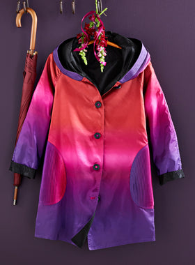 Pink Skies Reversible Pleated Raincoat