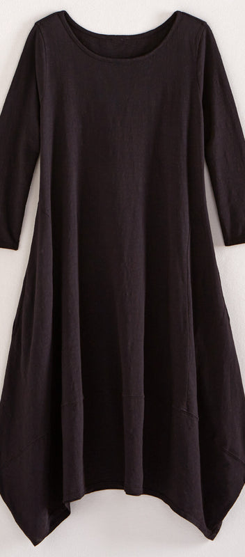 Classic Cotton Tulip Dress - Slub Knit Solid | Petalura