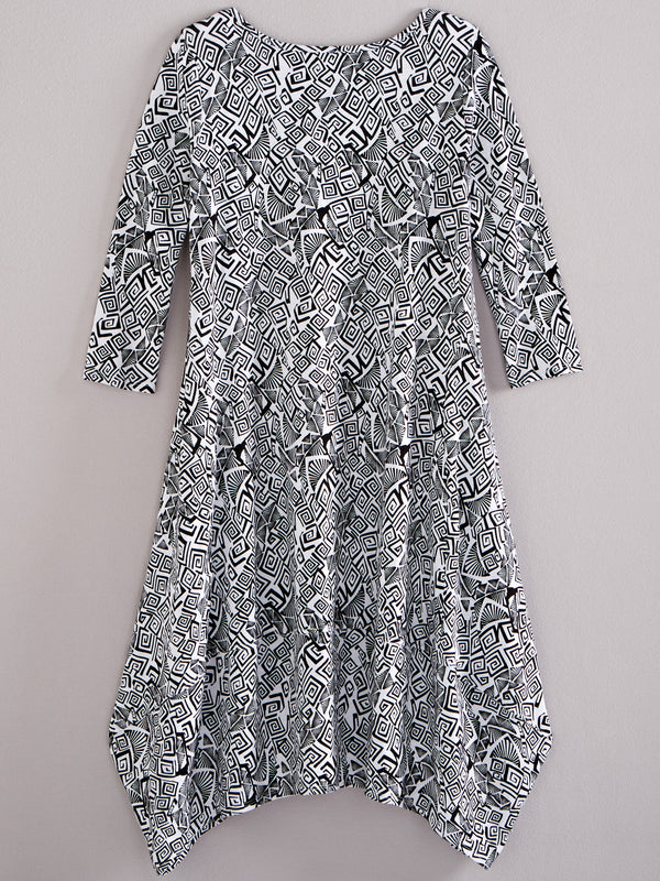 Classic Cotton Tulip Dress - Bebop Print | Petalura