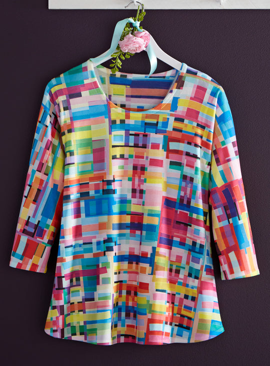 Rainbow Mosaic Top FINAL SALE (No Returns)