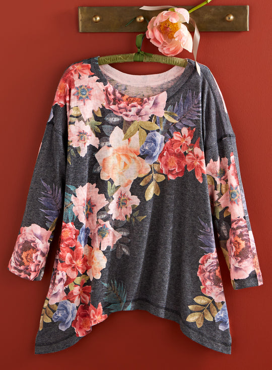 Floral Cascade Knit Top FINAL SALE (No Returns)