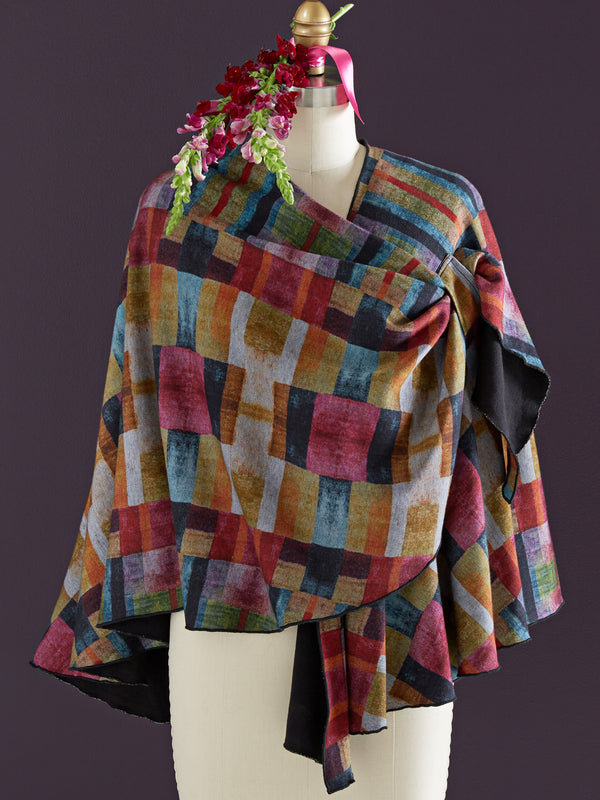 Hands-Free Reversible Knit Wrap - Stained Glass