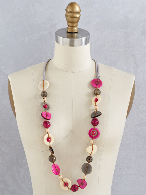 Discs and Dots Tagua Necklace