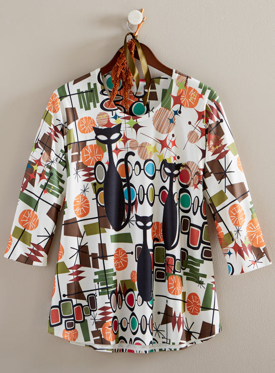Mid Mod Meow Top