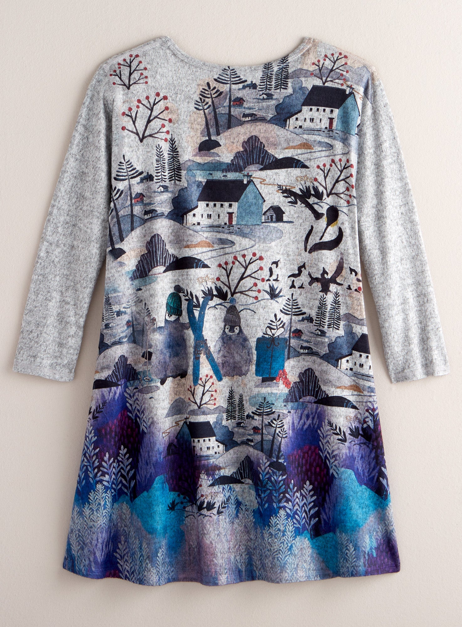 Penguin Village Folk Art Top | Petalura Penguin Village Folk Art Top | Petalura