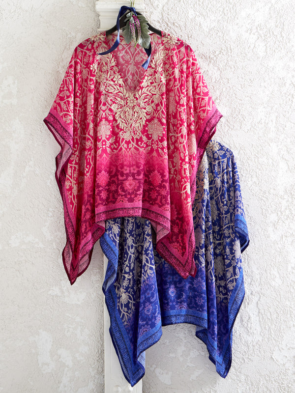 Ombré Embroidered Caftan Blouse