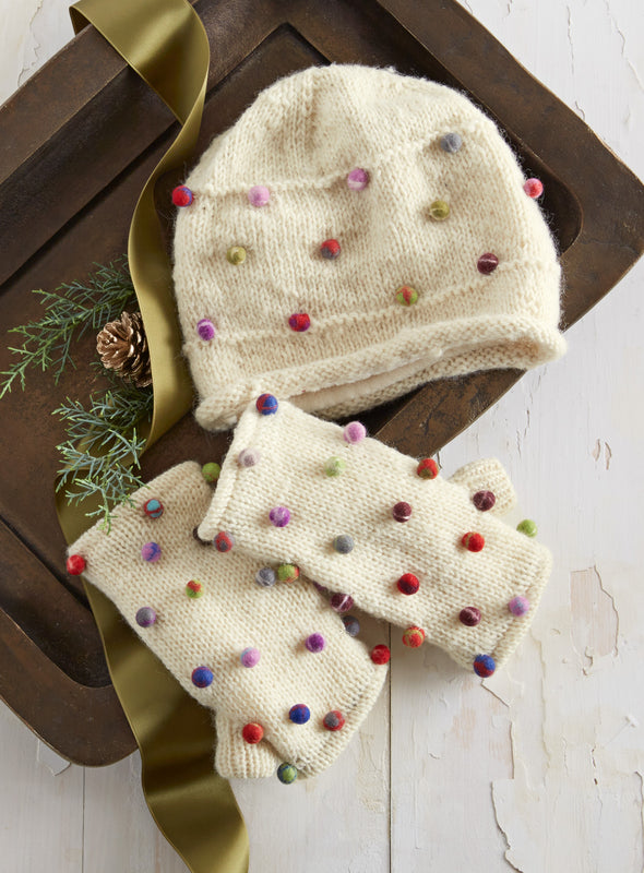 Sugar Sprinkles Hand-Knit Hat and Handwarmers