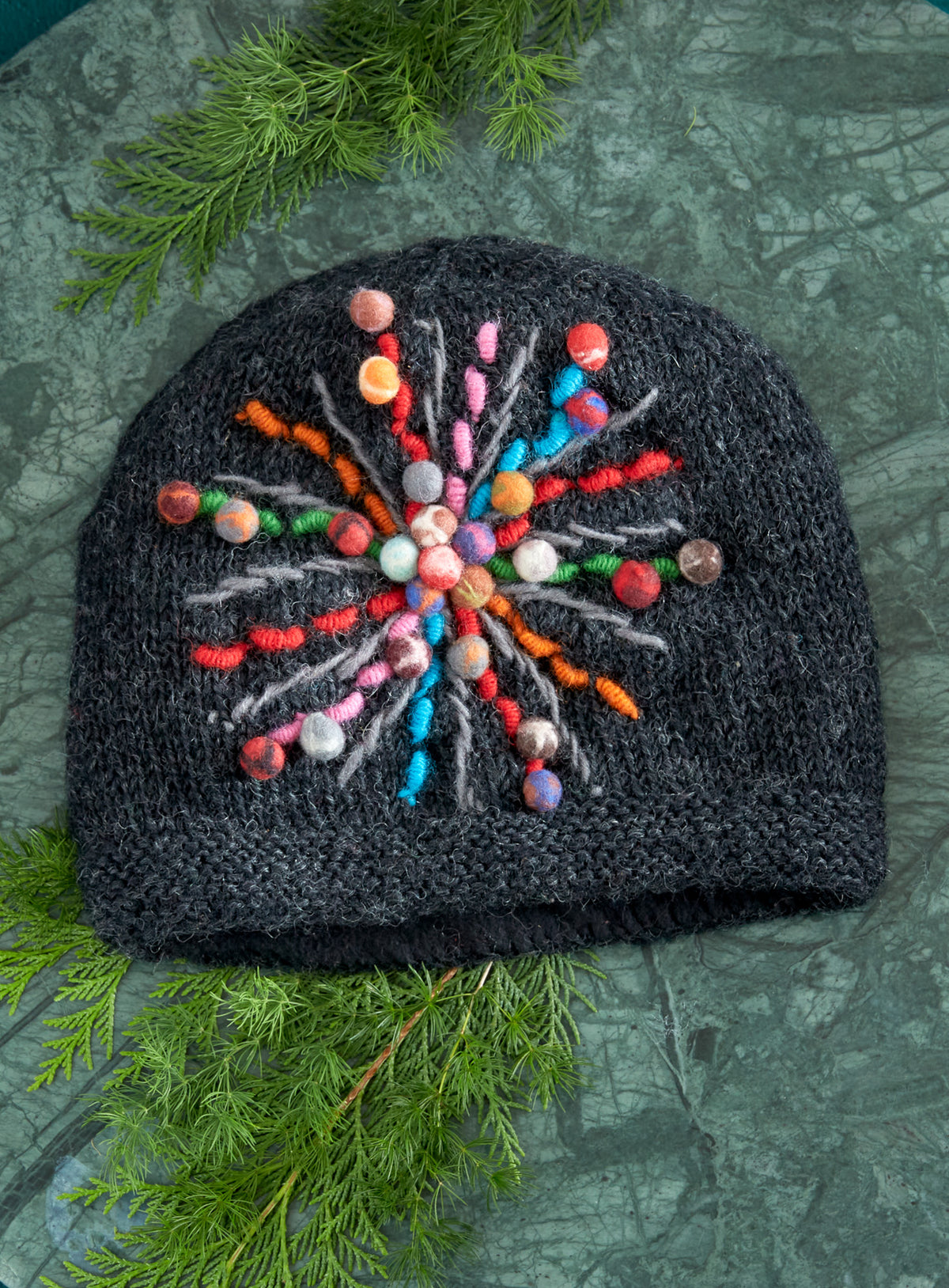 Firework Knitting Pattern Winter Fireworks Hand-Knit Hat | Petalura