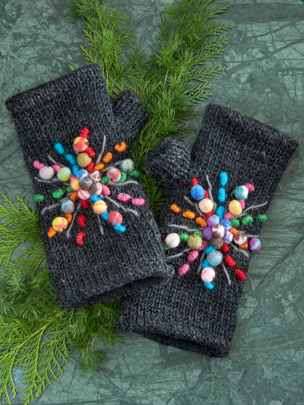 Winter Fireworks Hand-Knit Handwarmers