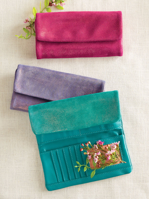 Sparkly Microsuede Trifold Wallet