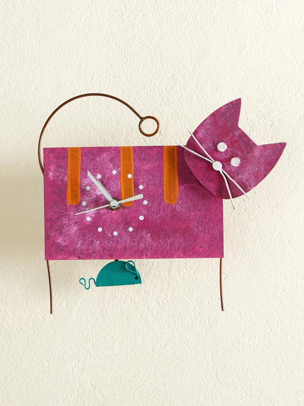 Colombian Cat and Mouse Wall Clock