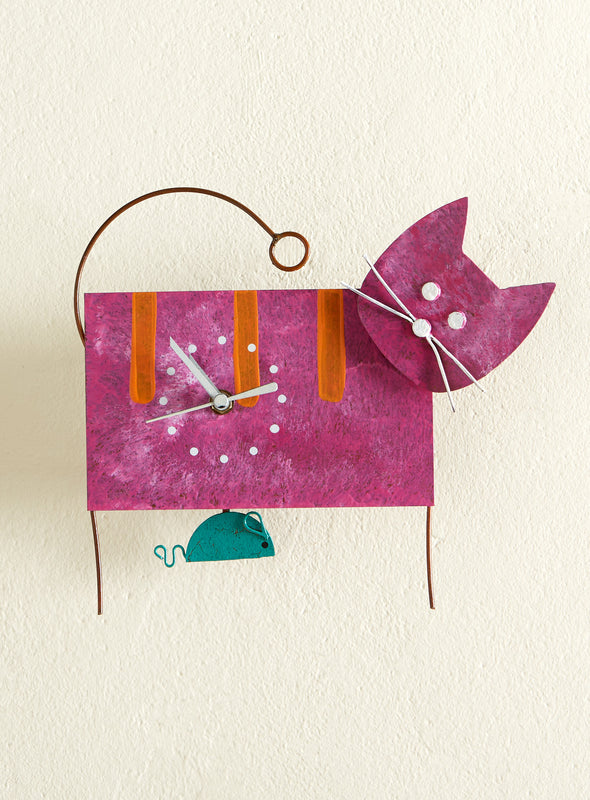 Colombian Cat and Mouse Wall Clock