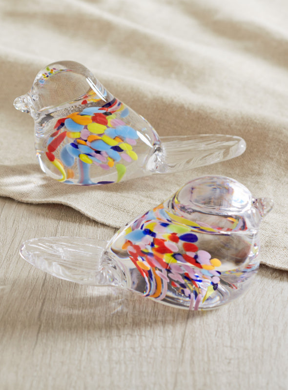 Irish Artisan Glass Love Birds - Set of 2