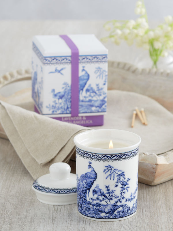Peacock Porcelain Jar Scented Candles