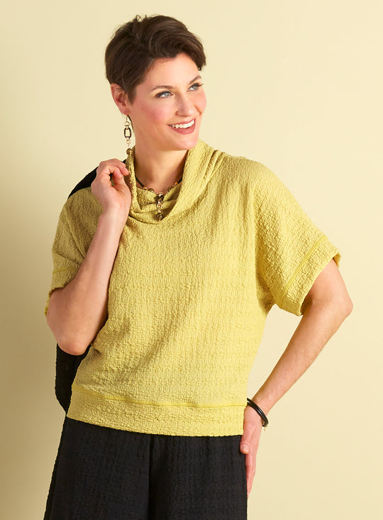 Tailored Texture Short Sleeve Blouse FINAL SALE (No Returns)