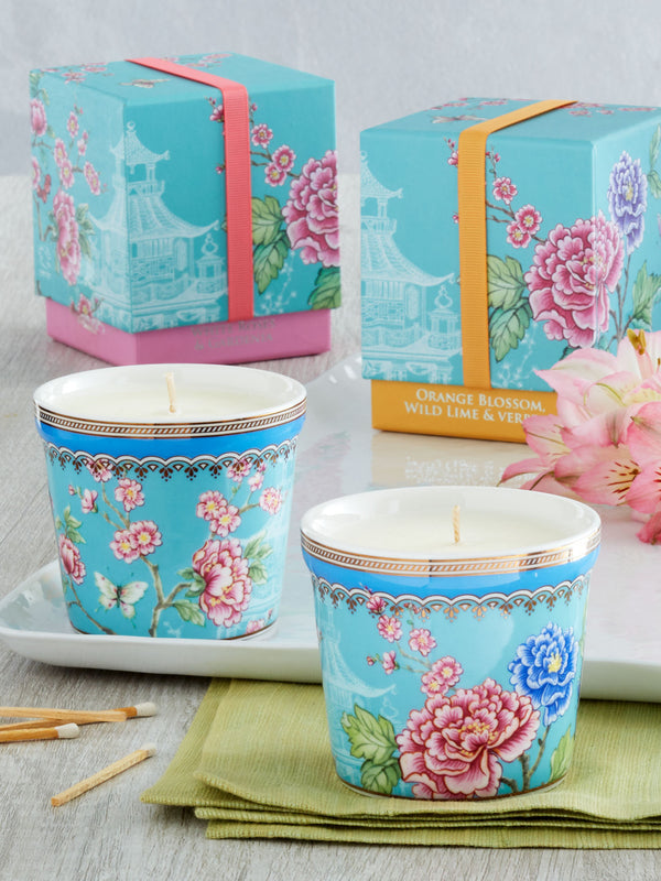 Chinoiserie Porcelain Botanical Scented Candles