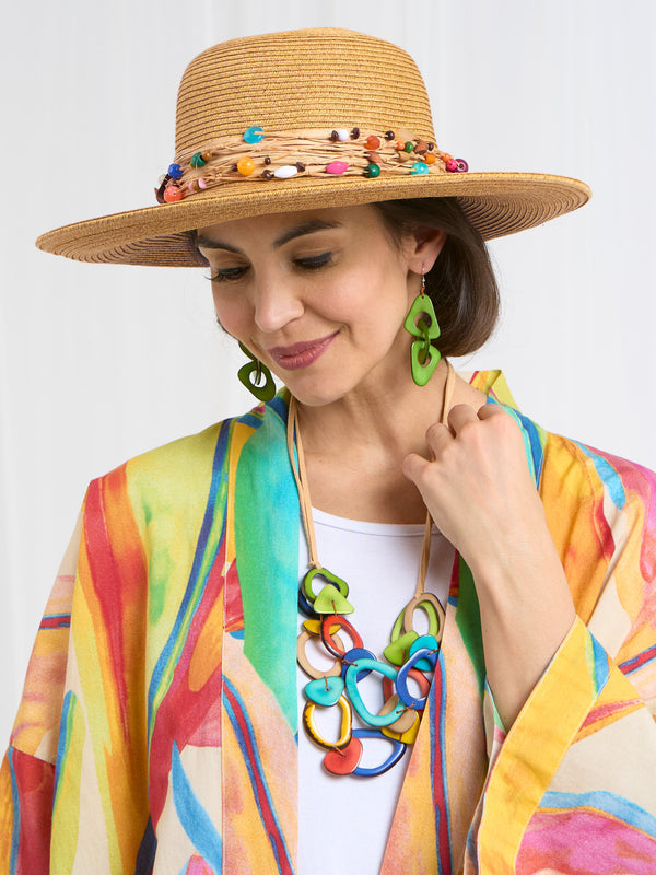Boho Beaded Sun Hat
