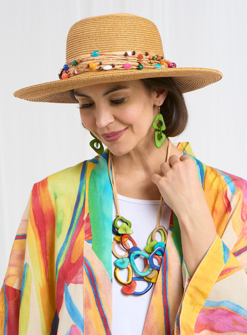 Boho Beaded Sun Hat | One Size | Petalura Boho Beaded Sun Hat | One Size | Petalura