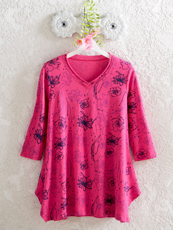 Pen and Ink Posies Tunic