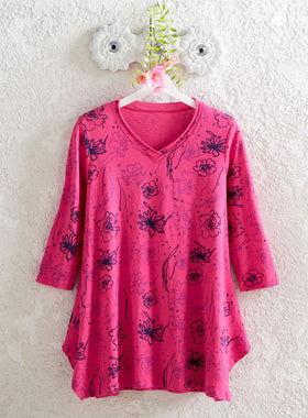 Pen and Ink Posies Tunic