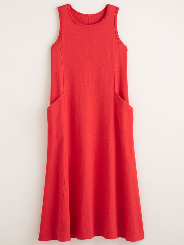 Classic Cotton Sleeveless Tank Dress - Slub Knit Solid
