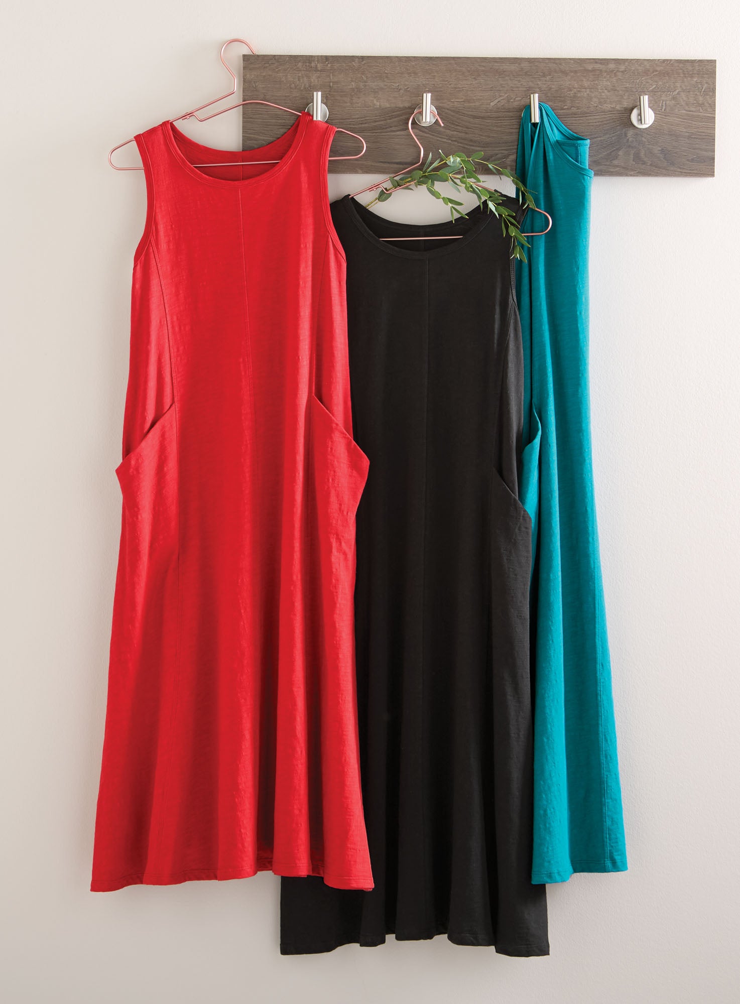 Classic Cotton Sleeveless Tank Dress - Slub Knit Solid | Petalura Classic Cotton Sleeveless Tank Dress - Slub Knit Solid | Petalura