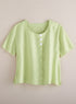Diamond Button Linen Blouse FINAL SALE (No Returns)