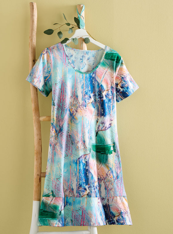 Coastal Reef Tiered T-Shirt Dress