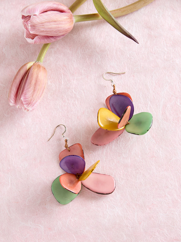Rainforest Blossom Tagua Earrings
