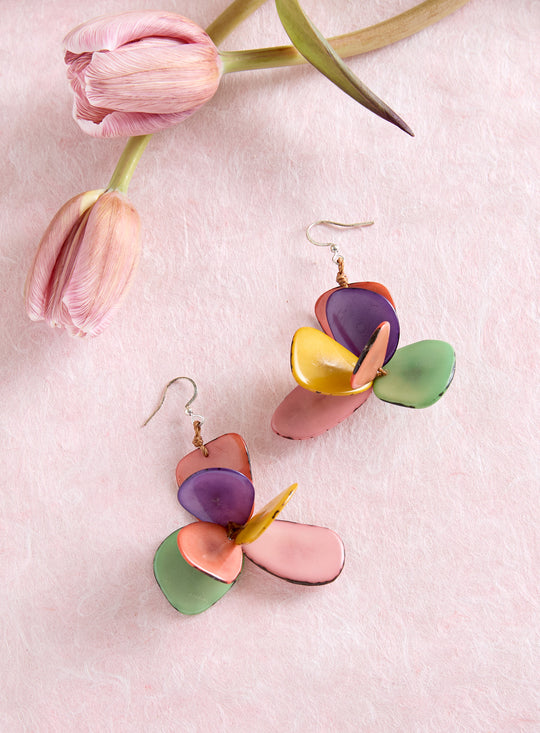 Rainforest Blossom Tagua Earrings
