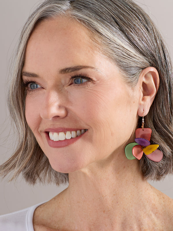 Rainforest Blossom Tagua Earrings