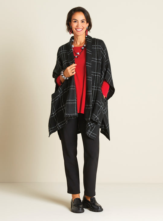 Just Right Plaid Ruana Outfit