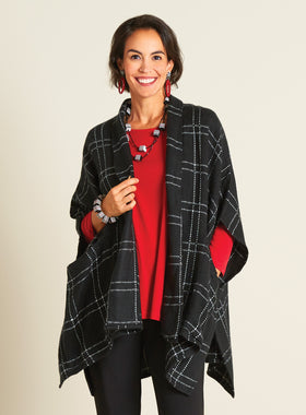 Plaid Pocket Ruana