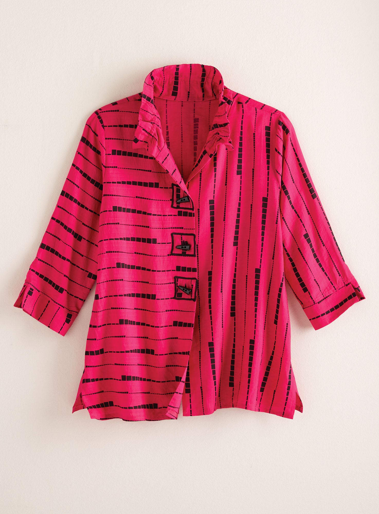 Dashing Ruffle Collar Shirt Jacket | Petalura