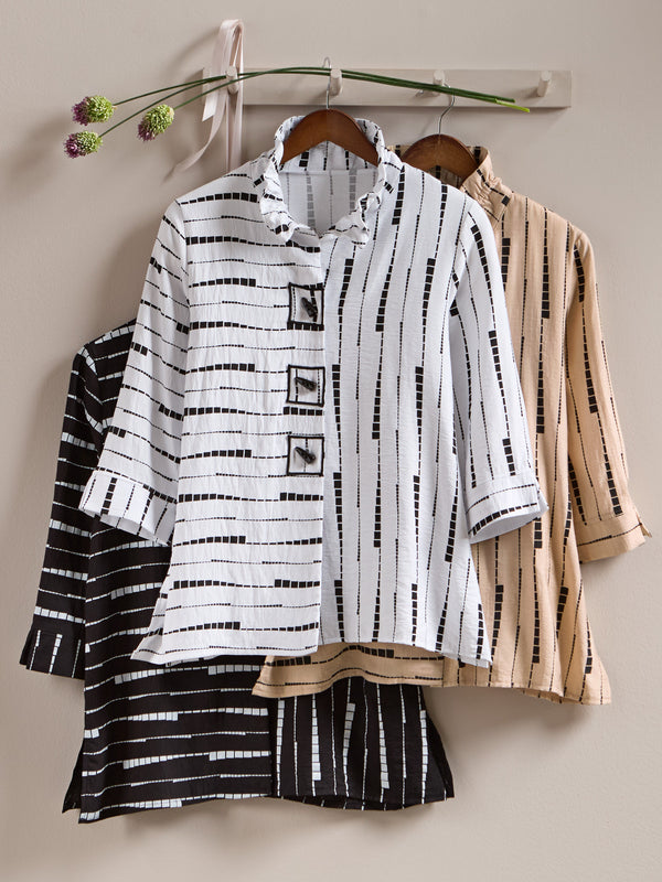 Dashing Ruffle Collar Shirt Jacket
