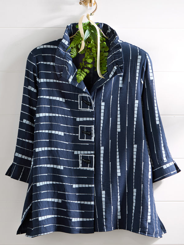 Dashing Ruffle Collar Shirt Jacket