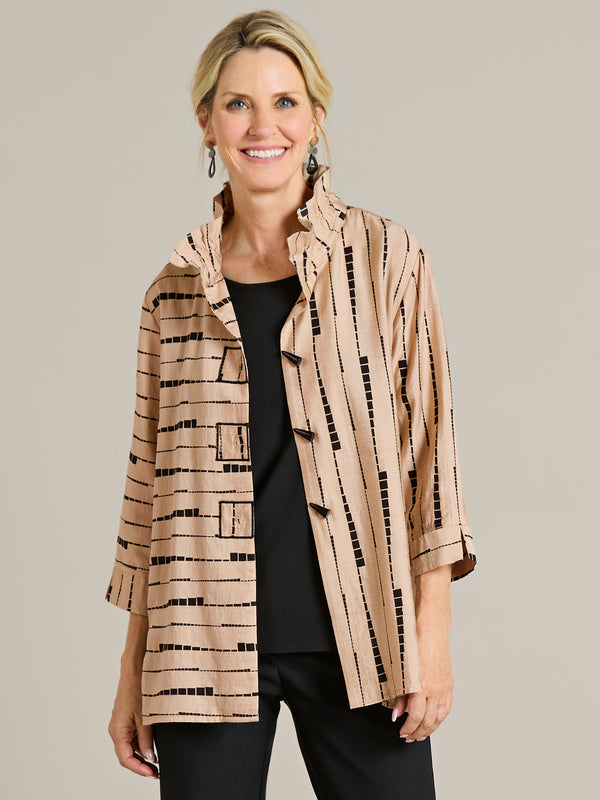 Dashing Ruffle Collar Shirt Jacket