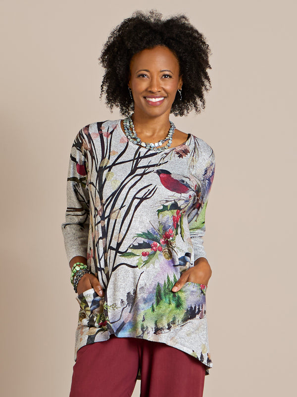 Winter Orchard Pocket Top