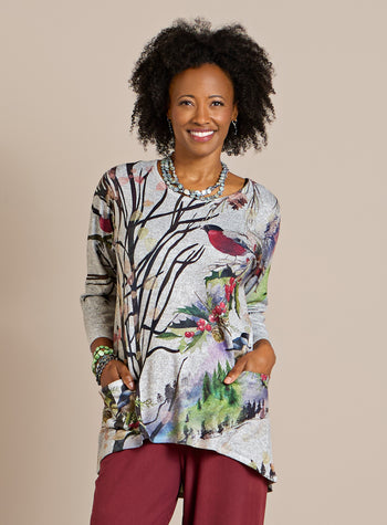 Winter Orchard Pocket Top