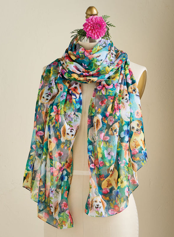 Dog Park Watercolor Scarf