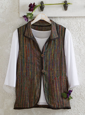 Sari Stripe Upcycled Vest