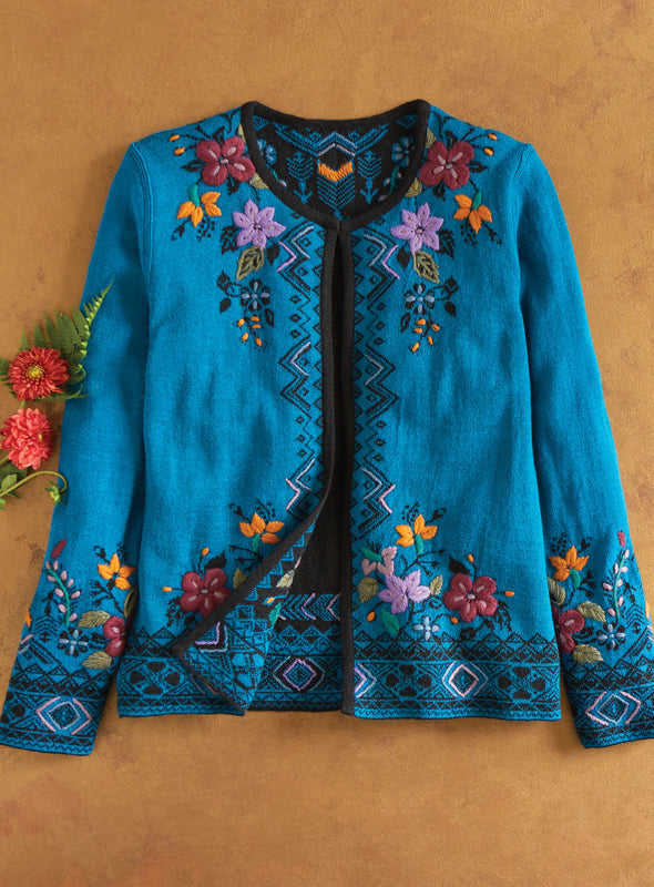 Andean Wildflower Reversible Cardigan