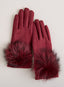 Faux Fur Pom-Pom Touchscreen Gloves