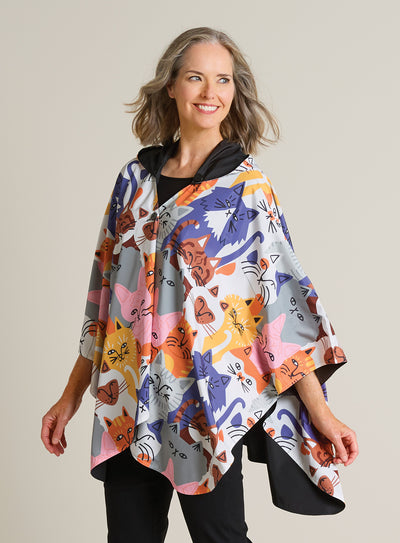 Reversible Rain Cape - Raining Cats and… Cats