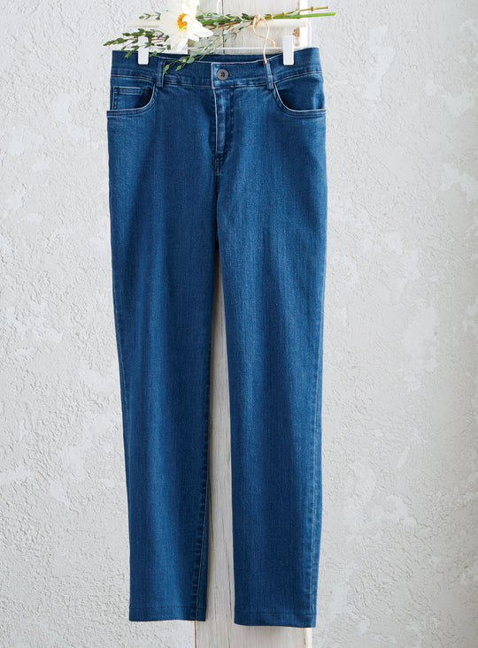 Midrise Straight Leg Denim Pants
