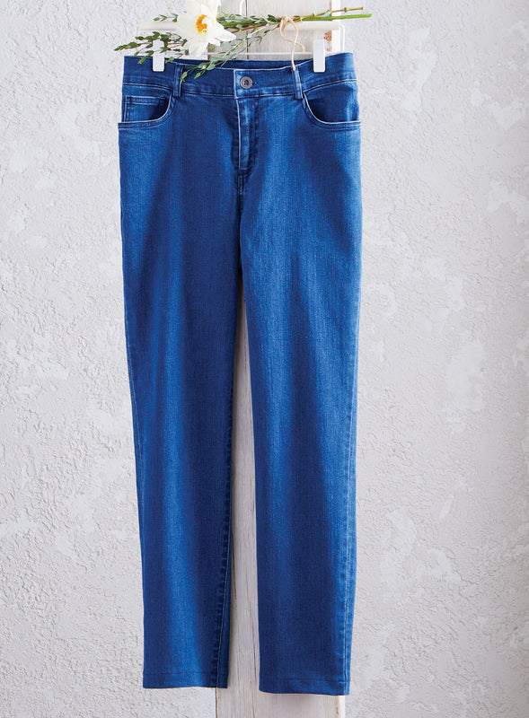 Midrise Straight Leg Denim Pants