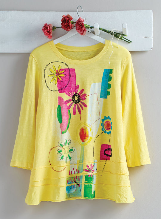 Petal Parade 3/4 Sleeve Skirted Tunic