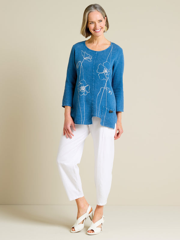 Floral Gauze Side Pocket Outfit